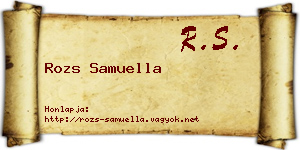 Rozs Samuella névjegykártya